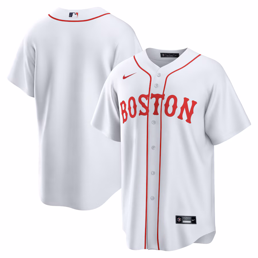 Men's Boston Red Sox Nike White Alternate Replica Team Jersey - Puhuasuan