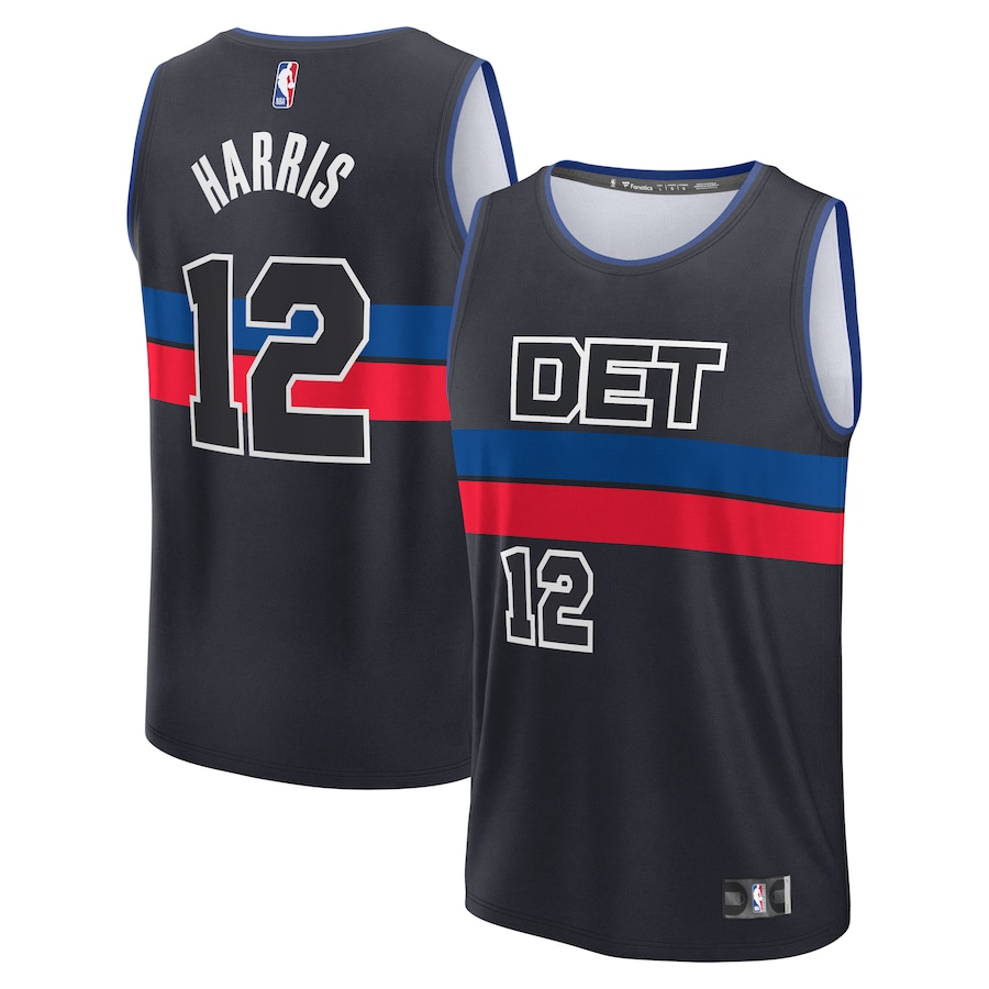 Youth Detroit Pistons Tobias Harris Fanatics Black Fast Break Player Jersey - Statement Edition - Puhuasuan