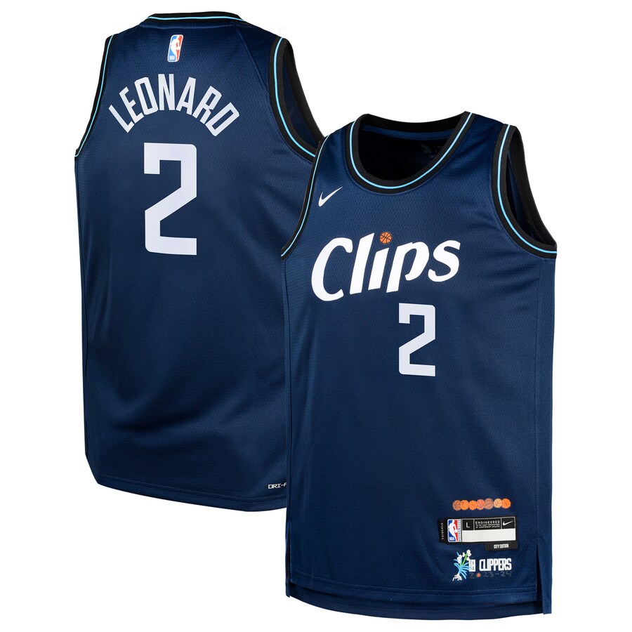 Youth LA Clippers Kawhi Leonard Nike Navy  Swingman Replica Jersey - City Edition - Puhuasuan