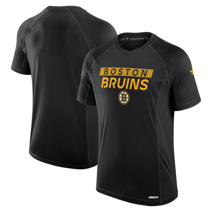 Men's Boston Bruins Fanatics Black Authentic Pro Rink Tech T-Shirt - Puhuasuan