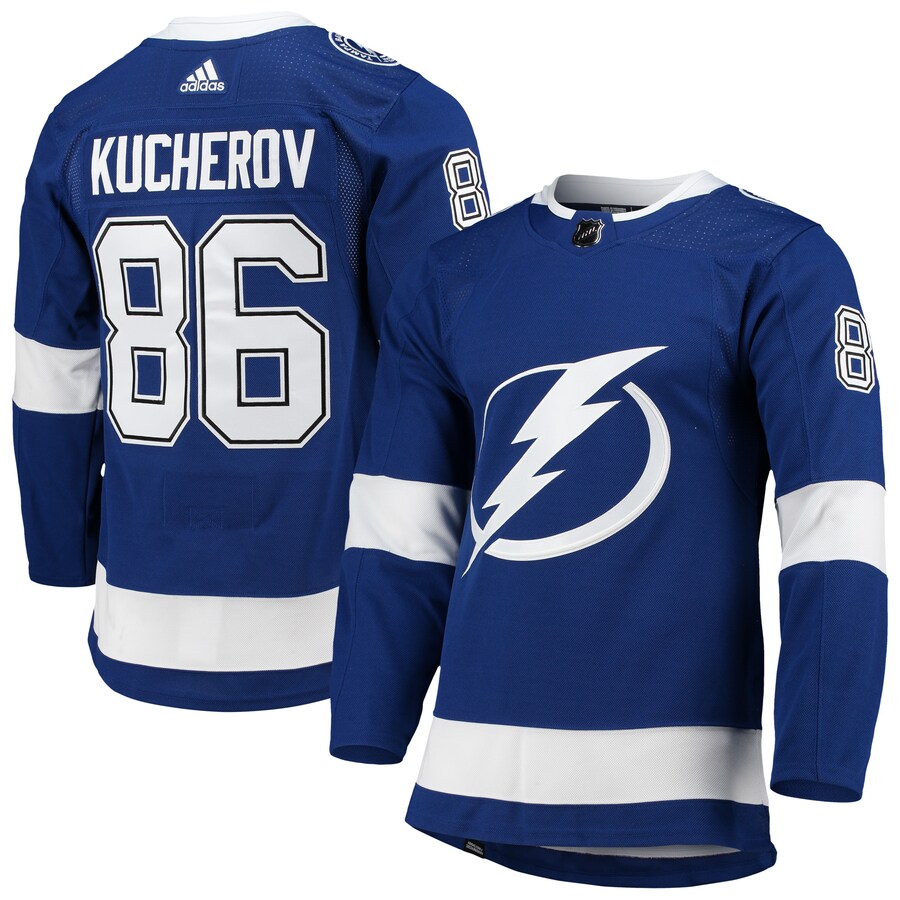 Men's Tampa Bay Lightning Nikita Kucherov adidas Blue Home Primegreen Authentic Pro Player Jersey - Puhuasuan
