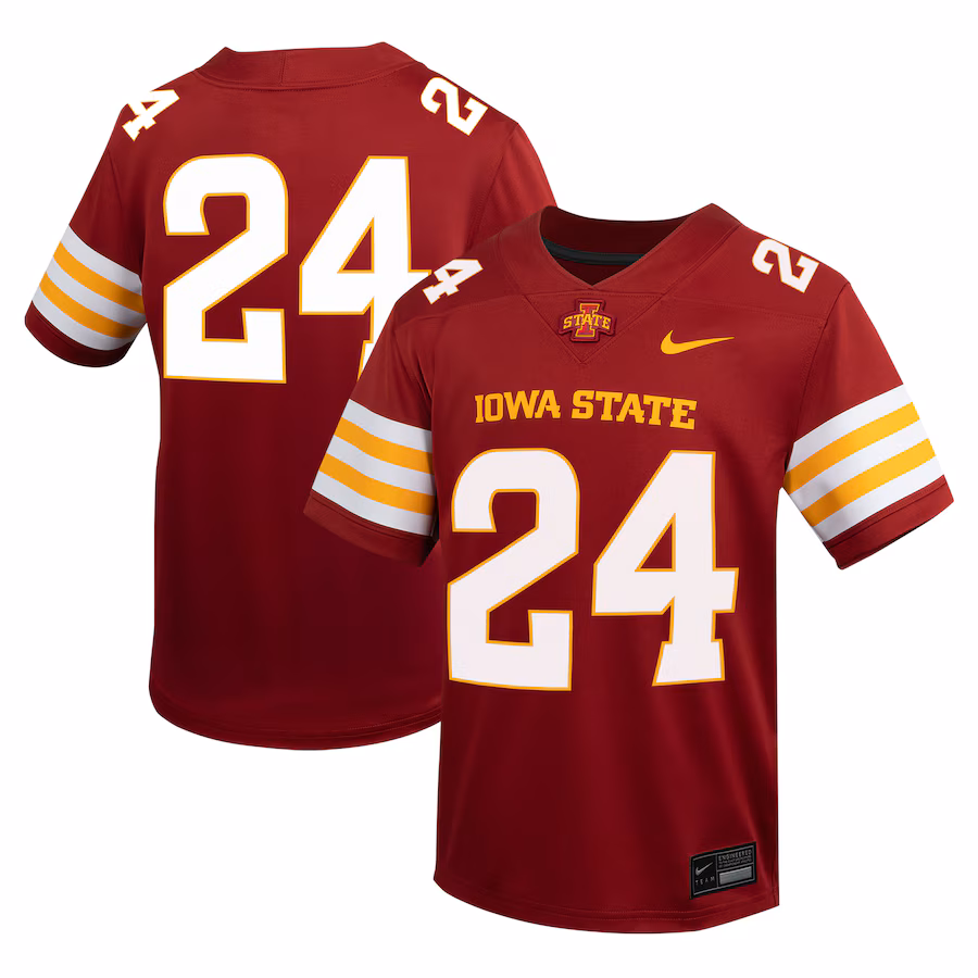 Youth Nike #24 Cardinal Iowa State Cyclones Untouchable Football Jersey - Puhuasuan