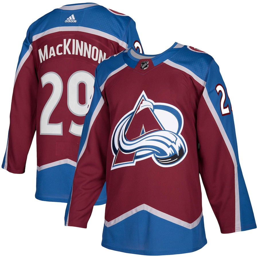 Men's Colorado Avalanche Nathan MacKinnon adidas Burgundy Home Authentic Player Jersey - Puhuasuan