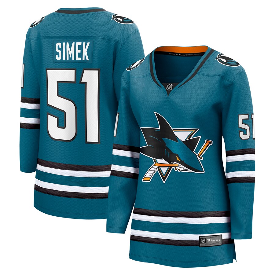 Women's San Jose Sharks Radim Simek Fanatics Branded Teal Home Team Breakaway Player Jersey - Puhuasuan