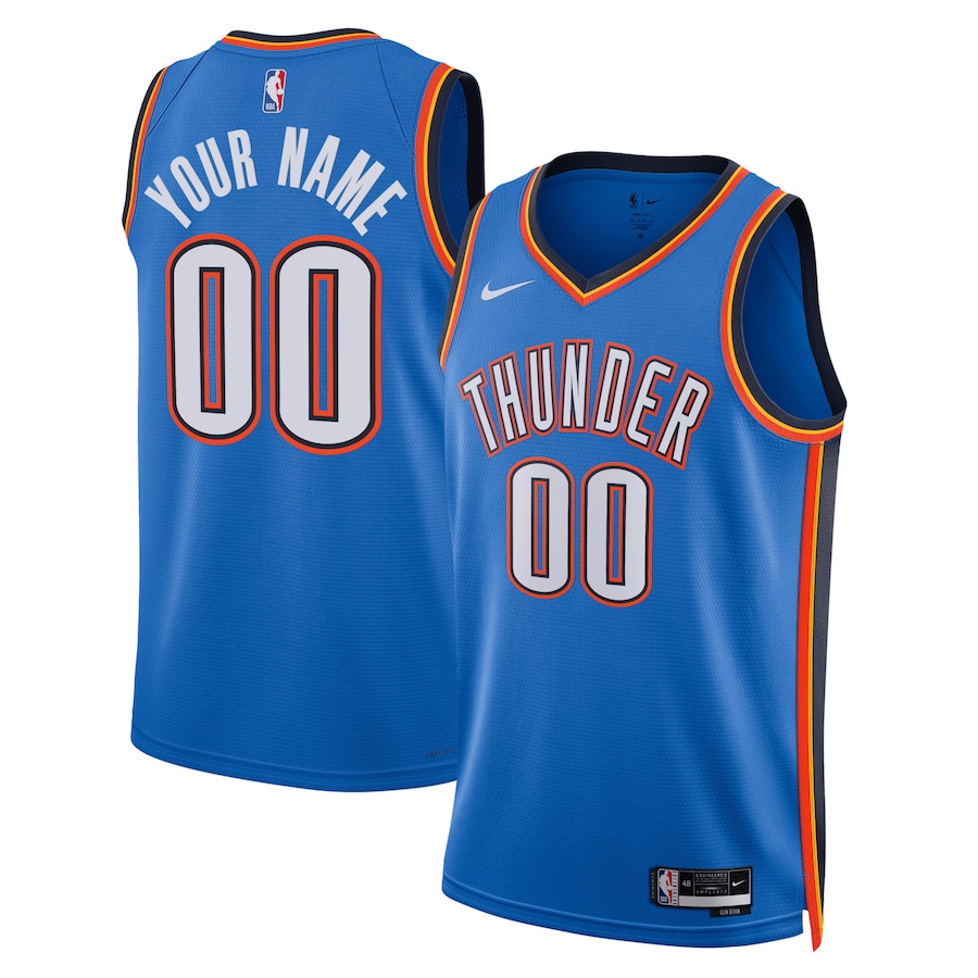 Unisex Oklahoma City Thunder Nike Blue Swingman Custom Jersey - Icon Edition - Puhuasuan