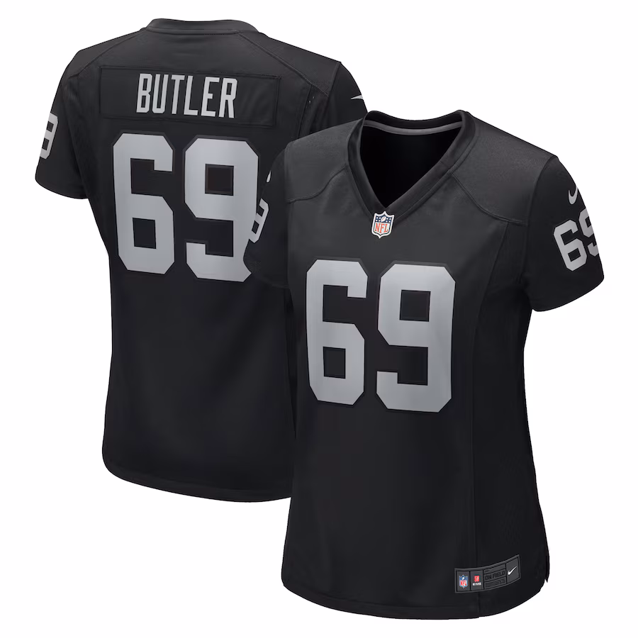 Women's Las Vegas Raiders Adam Butler Nike Black Game Jersey - Puhuasuan