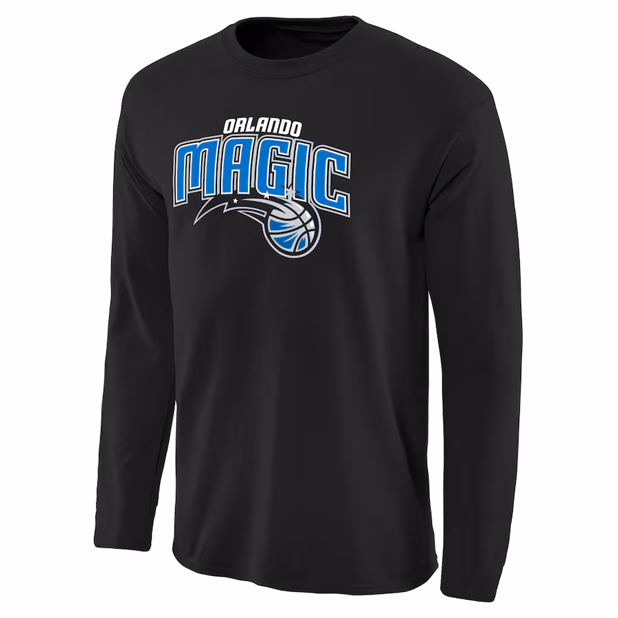 Men's Orlando Magic Black Primary Logo Long Sleeve T-Shirt - Puhuasuan