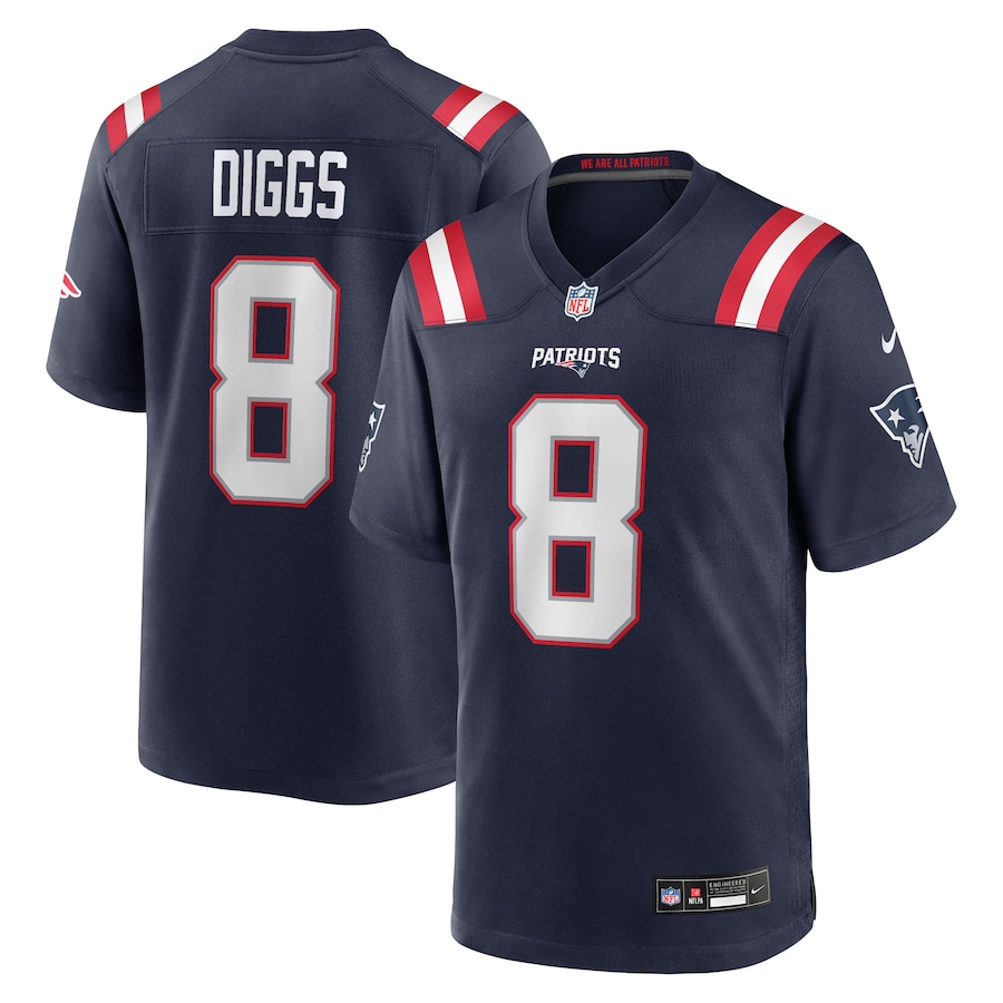 Men's New England Patriots Stefon Diggs Nike Navy Game Jersey - Puhuasuan