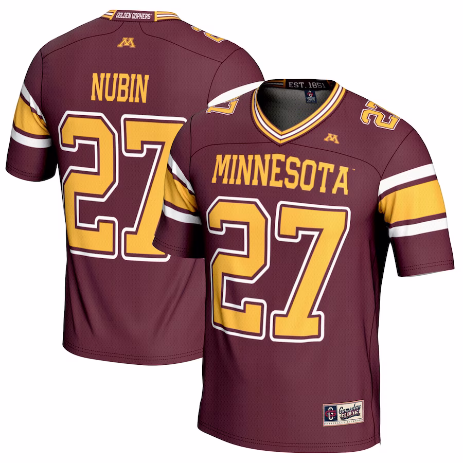 Tyler Nubin Minnesota Golden Gophers GameDay Greats NIL Player Football Jersey - Maroon - Puhuasuan