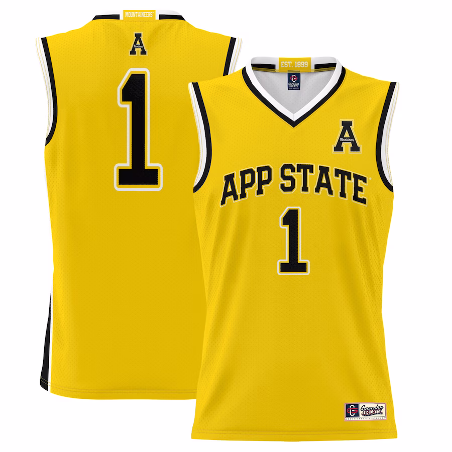 #1  Appalachian State Mountaineers GameDay Greats  Lightweight Basketball Jersey - Gold - Puhuasuan