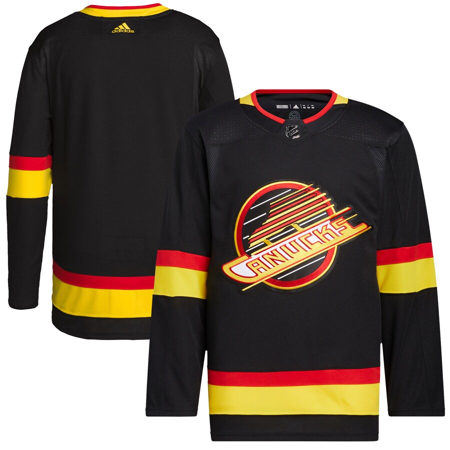 Men's Vancouver Canucks adidas Black Retro Primegreen Authentic Pro Blank Jersey - Puhuasuan