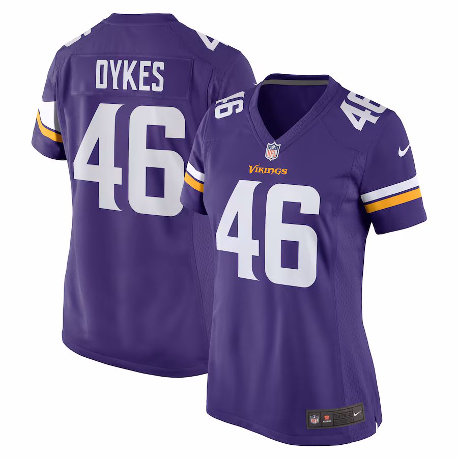 Women's Minnesota Vikings Aaron Dykes Nike Purple Team Game Jersey - Puhuasuan
