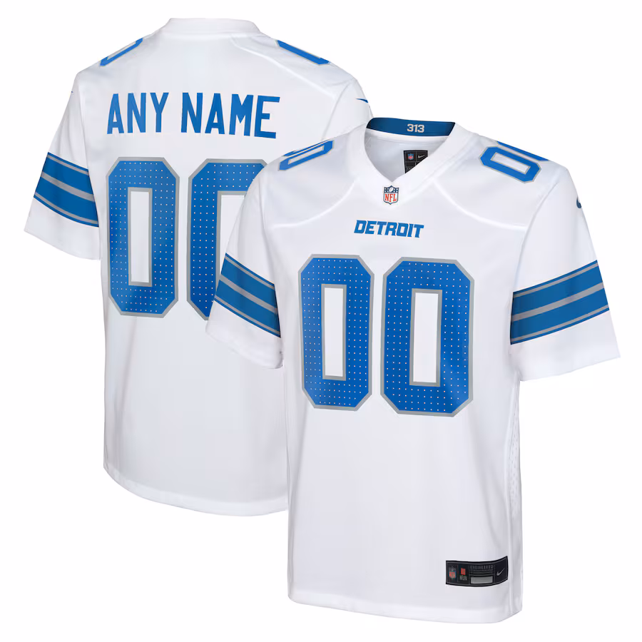 Youth Detroit Lions Nike White Custom Game Jersey - Puhuasuan