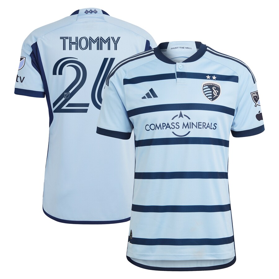 Men's Sporting Kansas City Erik Thommy adidas Light Blue 2024 Hoops 4.0 Authentic Player Jersey - Puhuasuan
