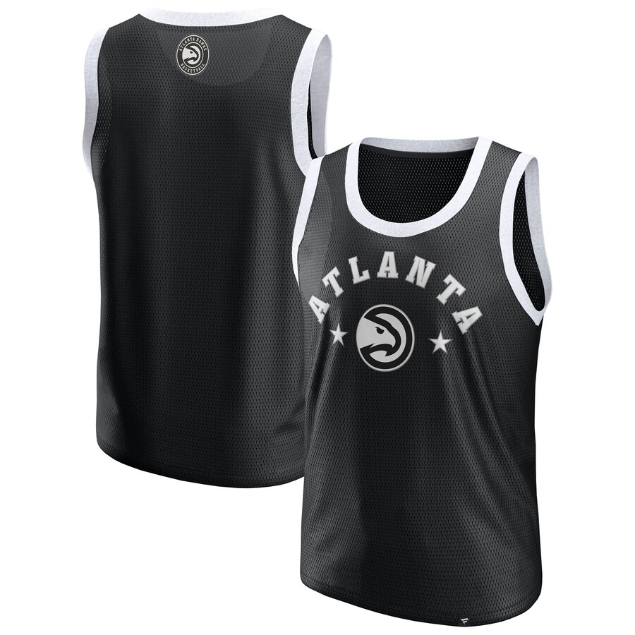 Men's Atlanta Hawks  Fanatics Black Mesh Tank Top - Puhuasuan