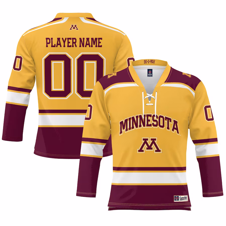 Minnesota Golden Gophers GameDay Greats Women's NIL Pick-A-Player Hockey Jersey - Gold - Puhuasuan