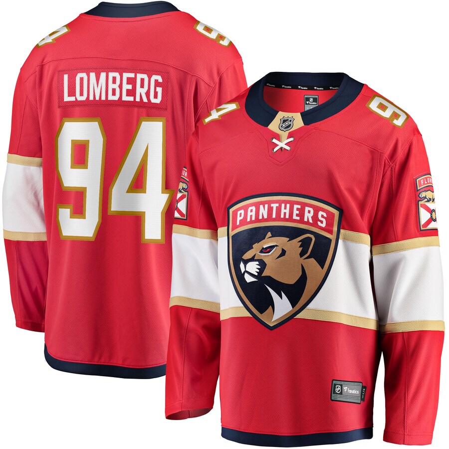 Men's Florida Panthers Ryan Lomberg Fanatics Branded Red Home Breakaway Player Jersey - Puhuasuan