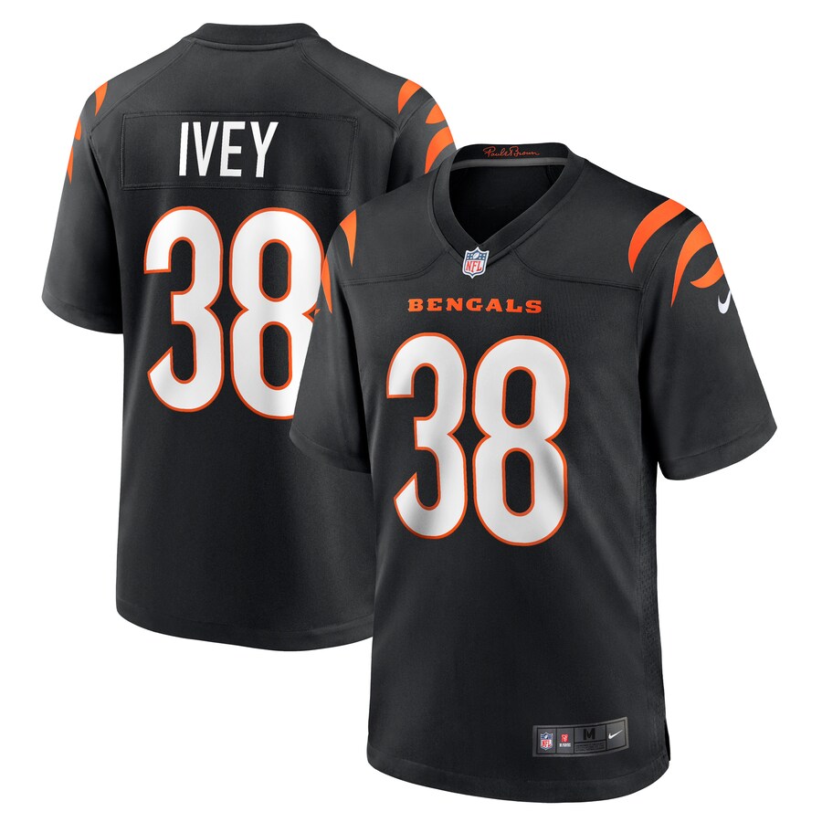 Men's Cincinnati Bengals DJ Ivey Nike  Black Team Game Jersey - Puhuasuan