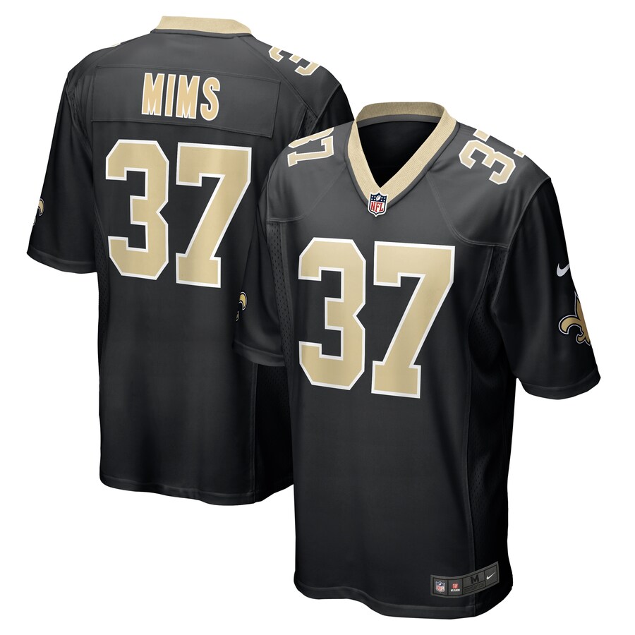 Men's New Orleans Saints Jordan Mims Nike  Black Team Game Jersey - Puhuasuan