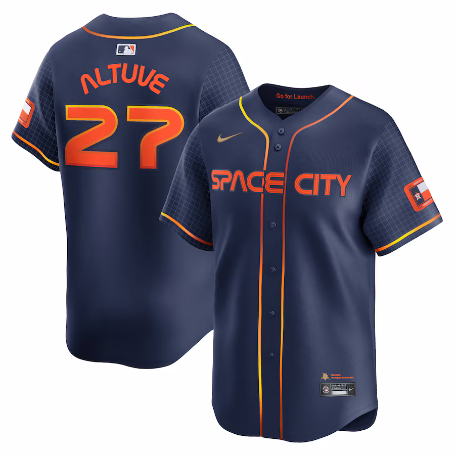 Men's Houston Astros Jose Altuve Nike Navy City Connect Limited Player Jersey - Puhuasuan