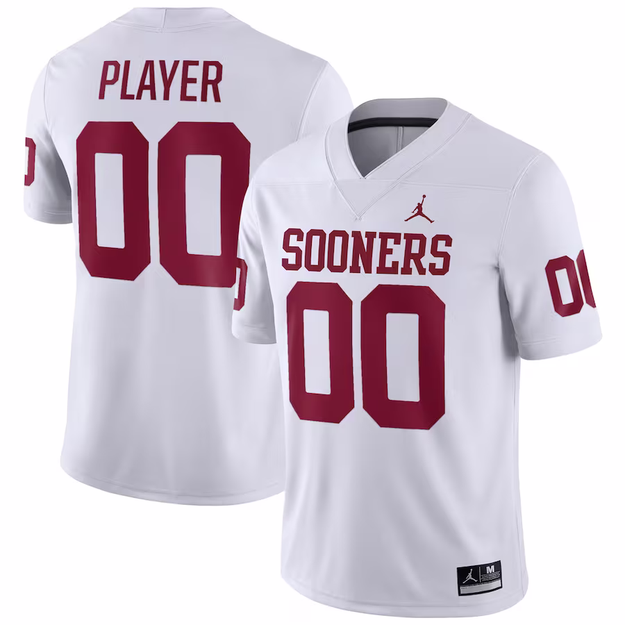 Oklahoma Sooners Jordan Brand Pick-A-Player NIL Replica Football Jersey - White - Puhuasuan