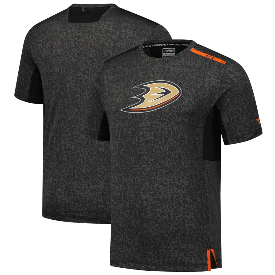 Men's Anaheim Ducks Fanatics Black Authentic Pro Performance T-Shirt - Puhuasuan