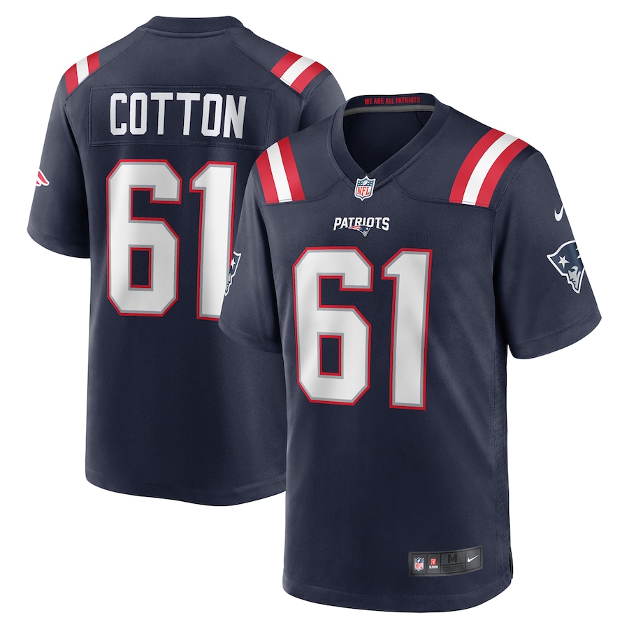 Men's New England Patriots Lester Cotton Sr. Nike Navy Team Game Jersey - Puhuasuan