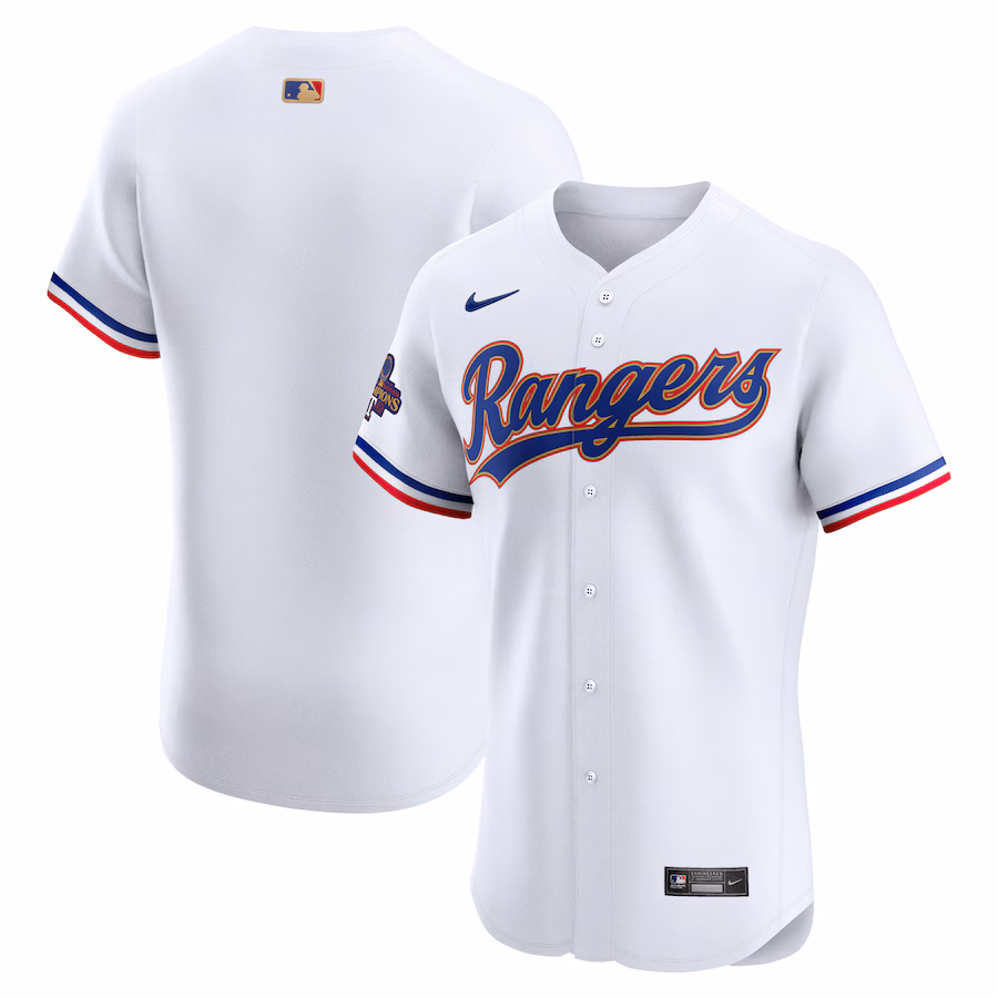 Men's Texas Rangers  Nike White 2024 Gold Collection Elite Jersey - Puhuasuan