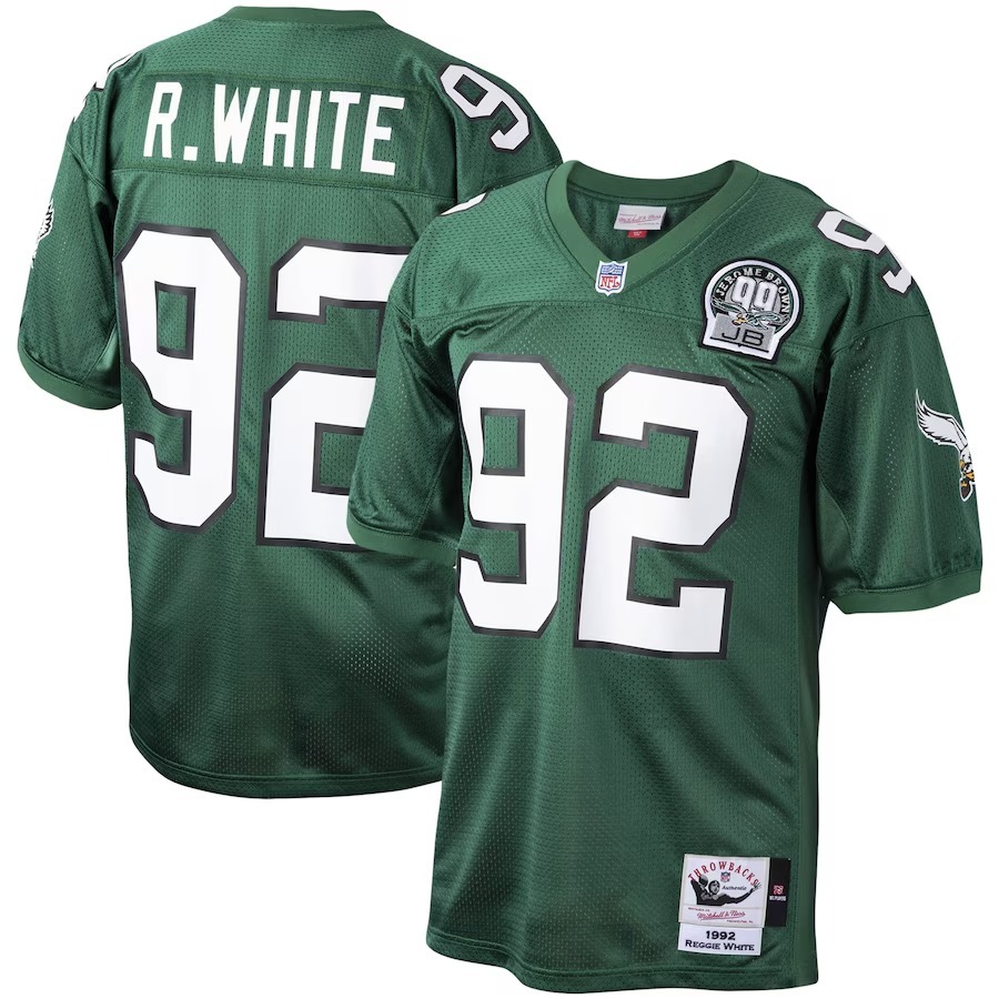 Men's Philadelphia Eagles Reggie White Mitchell & Ness Green Authentic Throwback Retired Player Jersey - Puhuasuan
