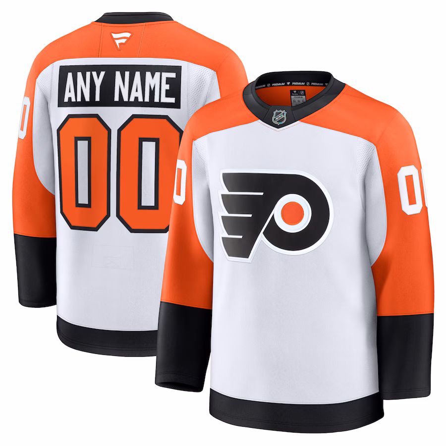 Men's Philadelphia Flyers Fanatics White Away Premium Custom Jersey - Puhuasuan
