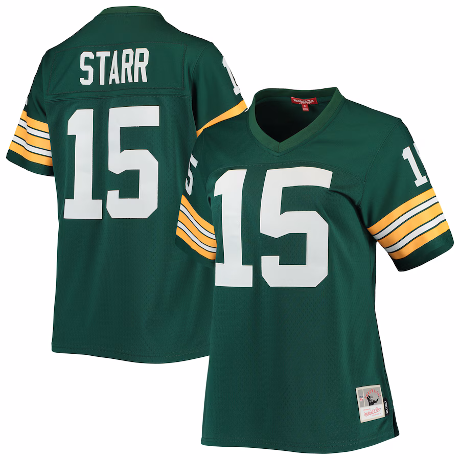 Women's Green Bay Packers Bart Starr Mitchell & Ness Green 1967 Legacy Replica Player Jersey - Puhuasuan