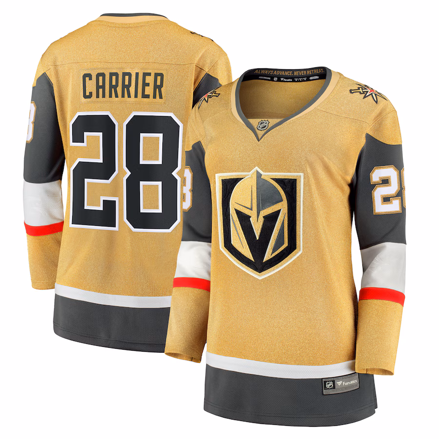 Women's Vegas Golden Knights William Carrier Fanatics Gold Home Breakaway Player Jersey - Puhuasuan