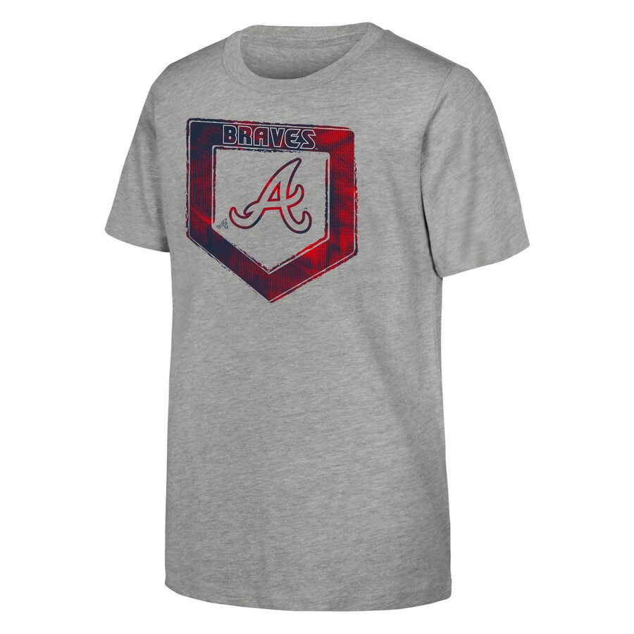 Youth Atlanta Braves Heather Gray Stolen Base T-Shirt - Puhuasuan