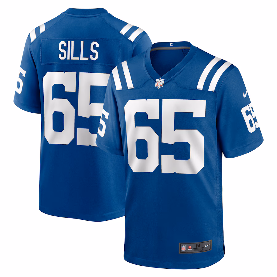 Men's Indianapolis Colts Josh Sills Nike  Royal Team Game Jersey - Puhuasuan