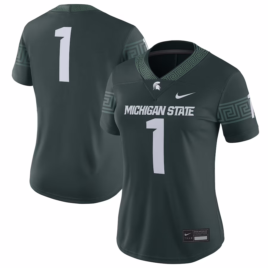 #1 Michigan State Spartans Nike Women's Football Game Jersey - Green - Puhuasuan