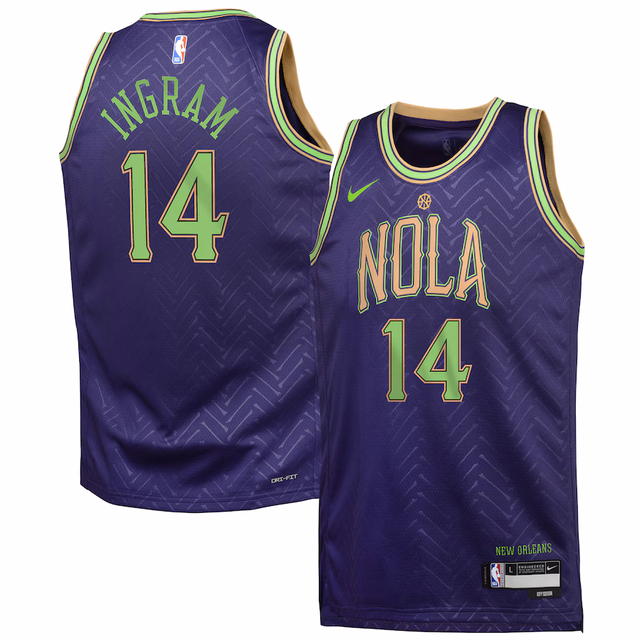 Youth New Orleans Pelicans Brandon Ingram Nike Purple 2024/25 Swingman Player Jersey - City Edition - Puhuasuan
