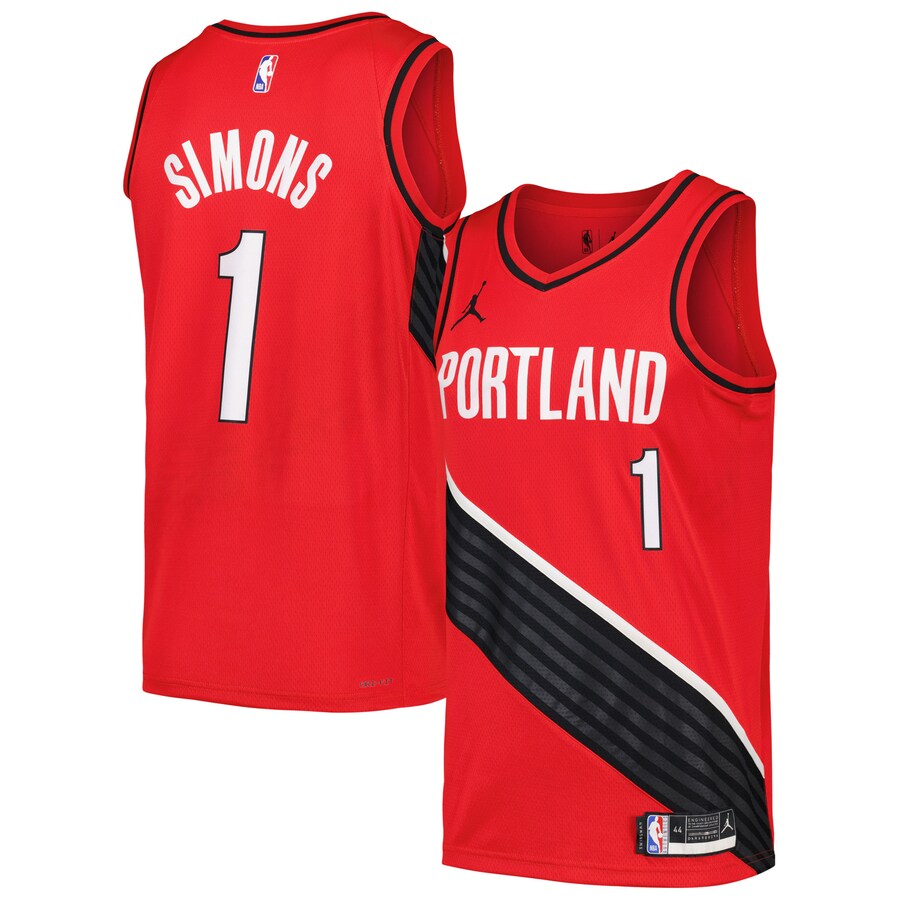 Men's Portland Trail Blazers Anfernee Simons Jordan Brand Red Swingman Player Jersey - Statement Edition - Puhuasuan