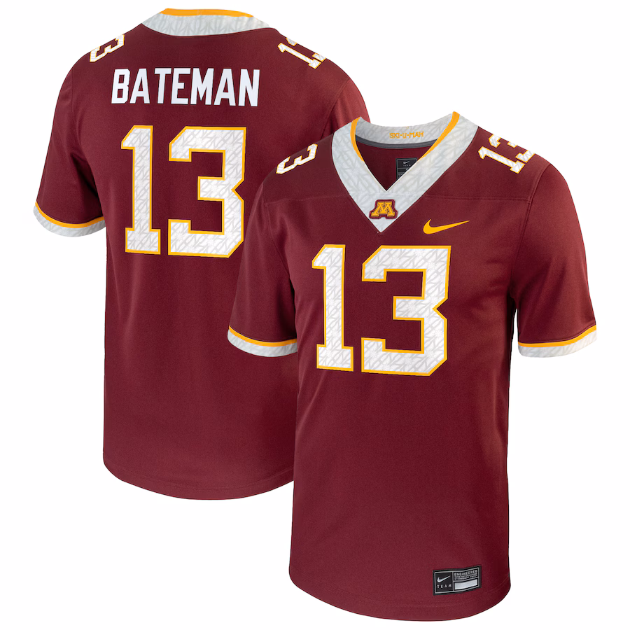 Men's Nike Rashod Bateman Maroon Minnesota Golden Gophers Player Game Jersey - Puhuasuan