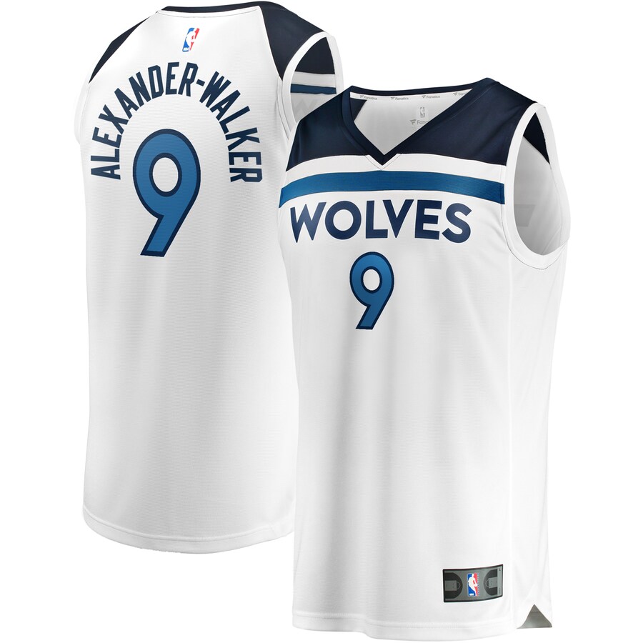 Men's Minnesota Timberwolves Nickeil Alexander-Walker Fanatics White Fast Break Replica Player Jersey - Association Edition - Puhuasuan