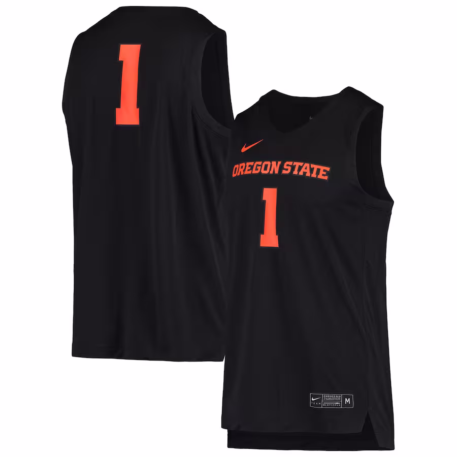 #1 Oregon State Beavers Nike Replica Basketball Jersey - Black - Puhuasuan