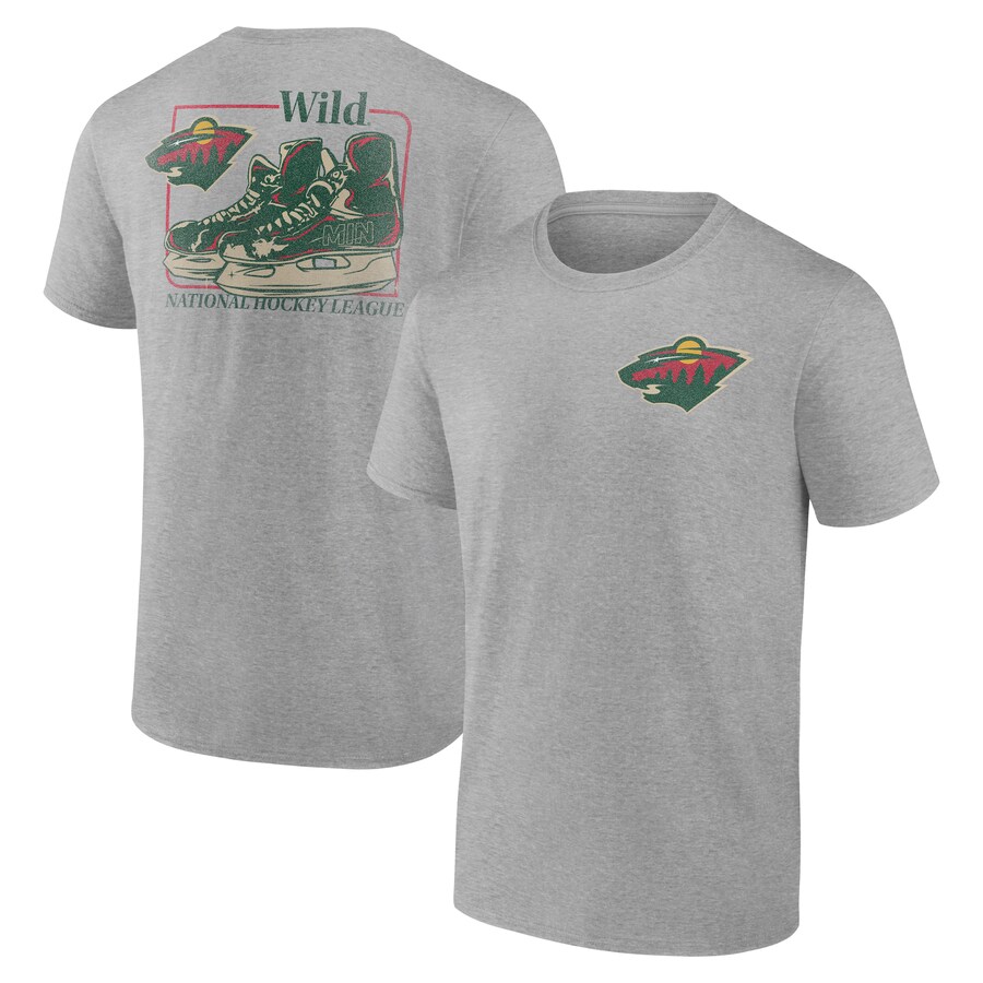 Men's Minnesota Wild Heather Gray Glory Skates T-Shirt - Puhuasuan