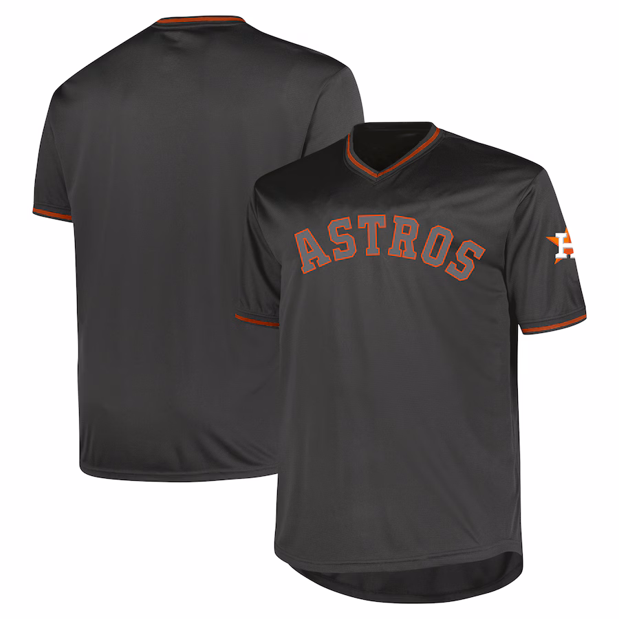 Men's Houston Astros Profile Charcoal Big & Tall Pop Fashion Jersey - Puhuasuan