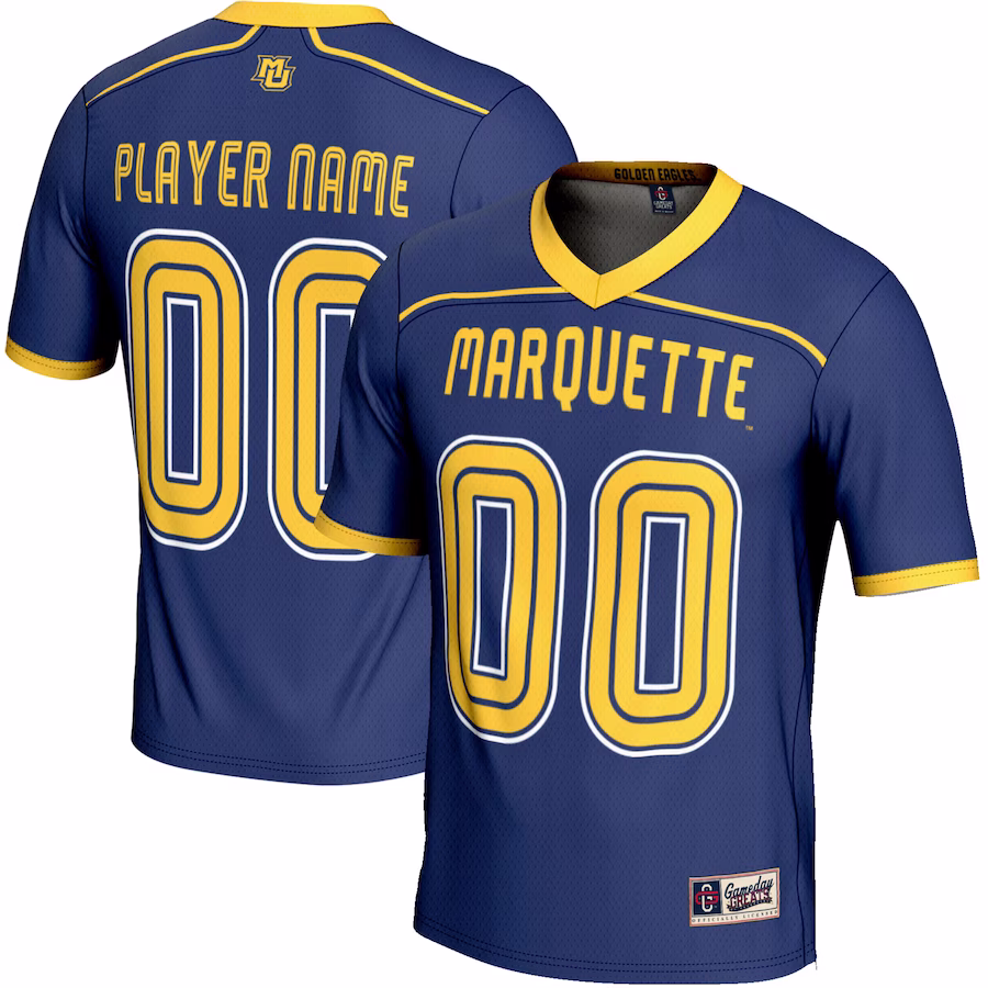 Marquette Golden Eagles GameDay Greats NIL Pick-A-Player Lightweight Lacrosse Jersey - Navy - Puhuasuan