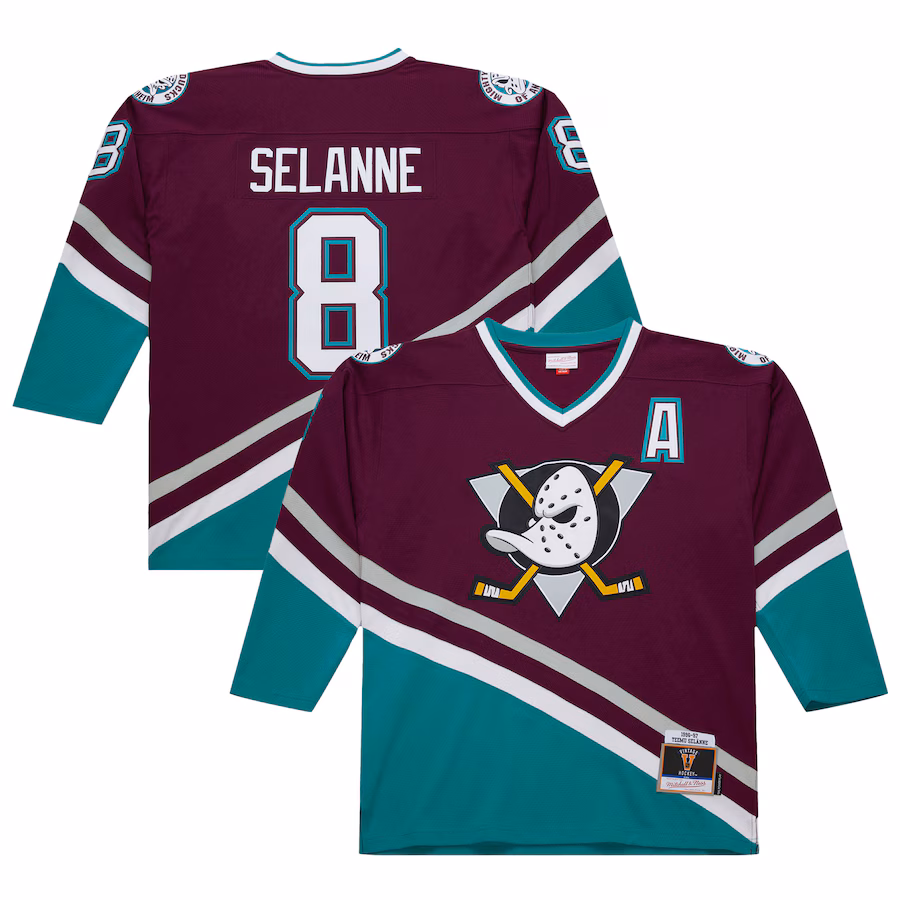 Men's Anaheim Ducks Teemu Selanne Purple 1996-97 Power Play Jersey - Puhuasuan