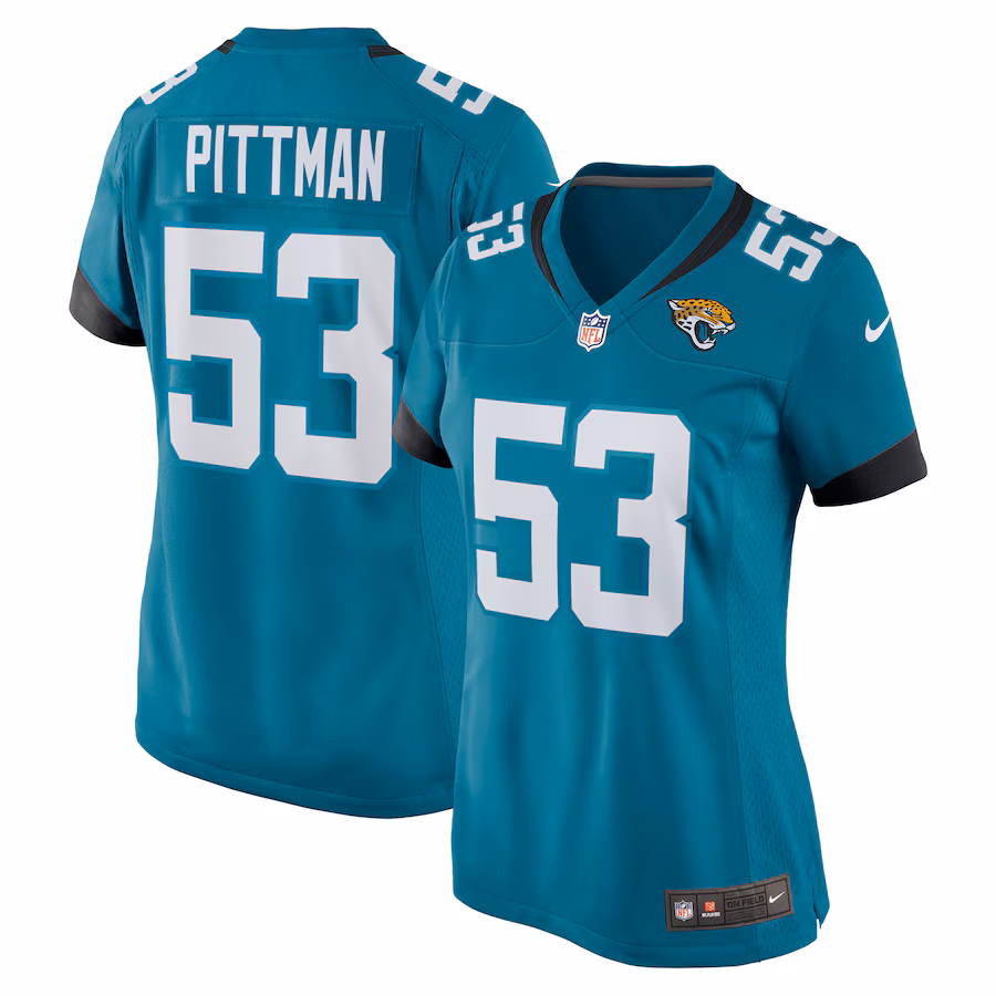 Women's Jacksonville Jaguars Anthony Pittman Nike Teal Team Game Jersey - Puhuasuan