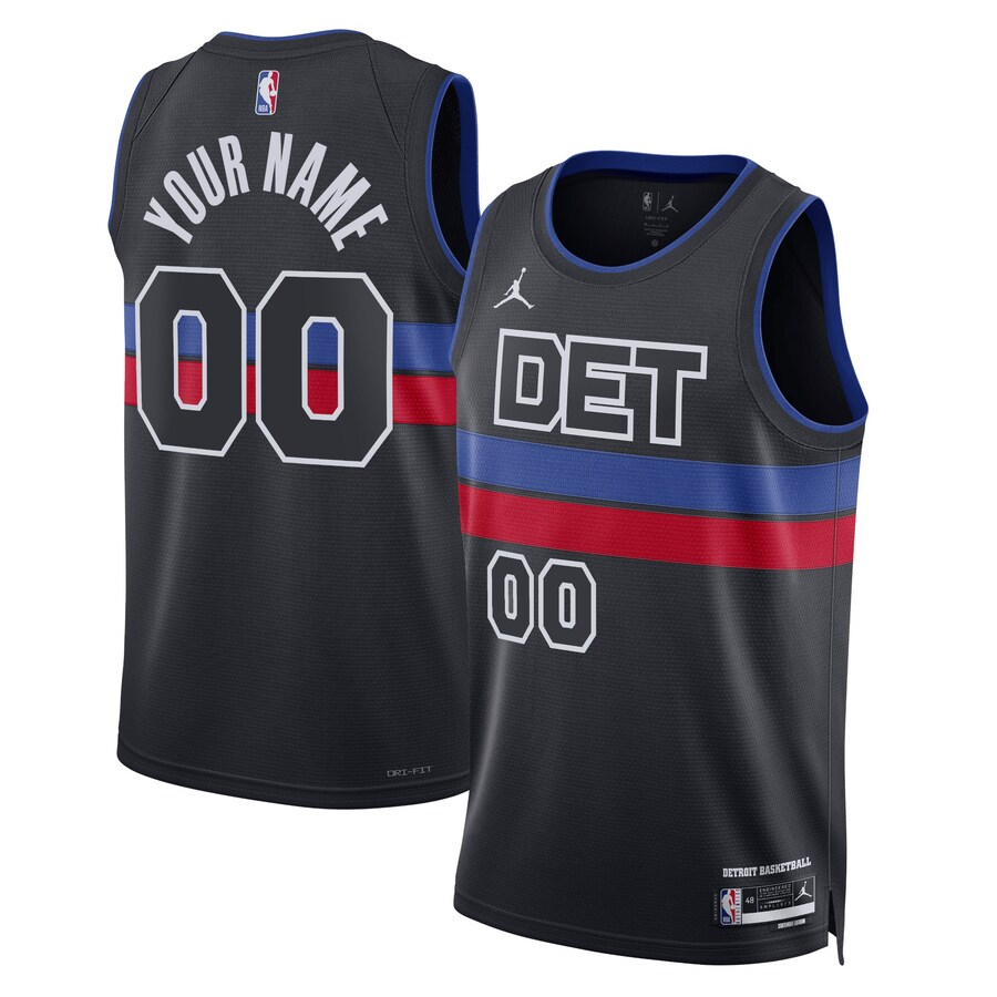 Unisex Detroit Pistons Jordan Brand Blue 2022/23 Swingman Custom Jersey - Statement Edition - Puhuasuan
