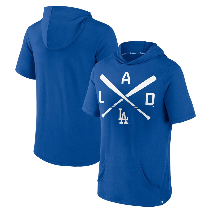 Men's Los Angeles Dodgers Fanatics Royal Iconic Rebel Short Sleeve Hooded Top - Puhuasuan