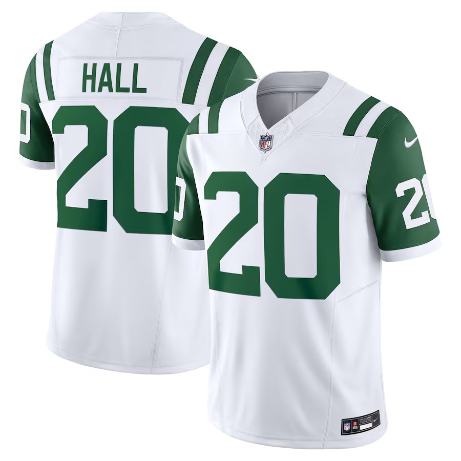 Men's New York Jets Breece Hall Nike White Classic Alternate Vapor F.U.S.E. Limited Jersey - Puhuasuan