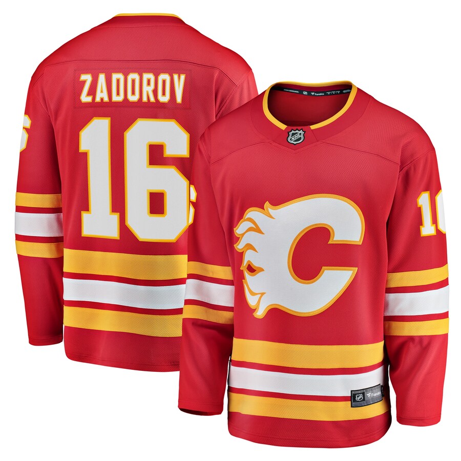 Men's Calgary Flames Nikita Zadorov Fanatics Branded Red Home Breakaway Player Jersey - Puhuasuan