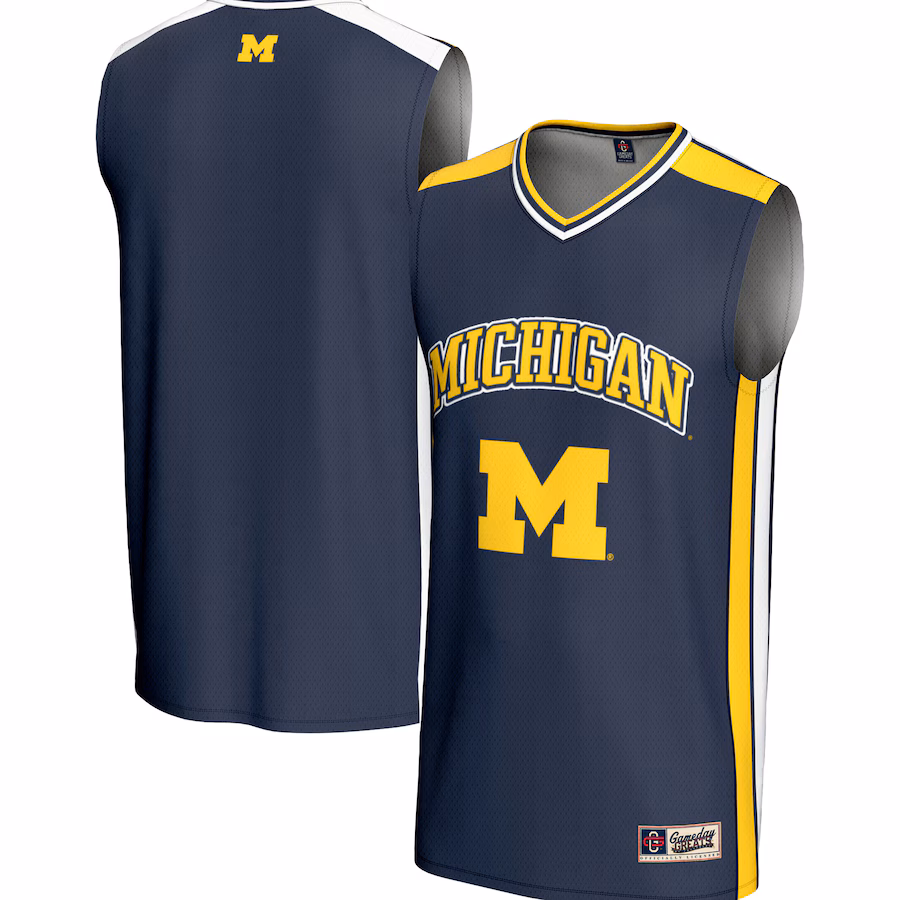 Youth  GameDay Greats Navy Michigan Wolverines Spirit Basketball Jersey - Puhuasuan